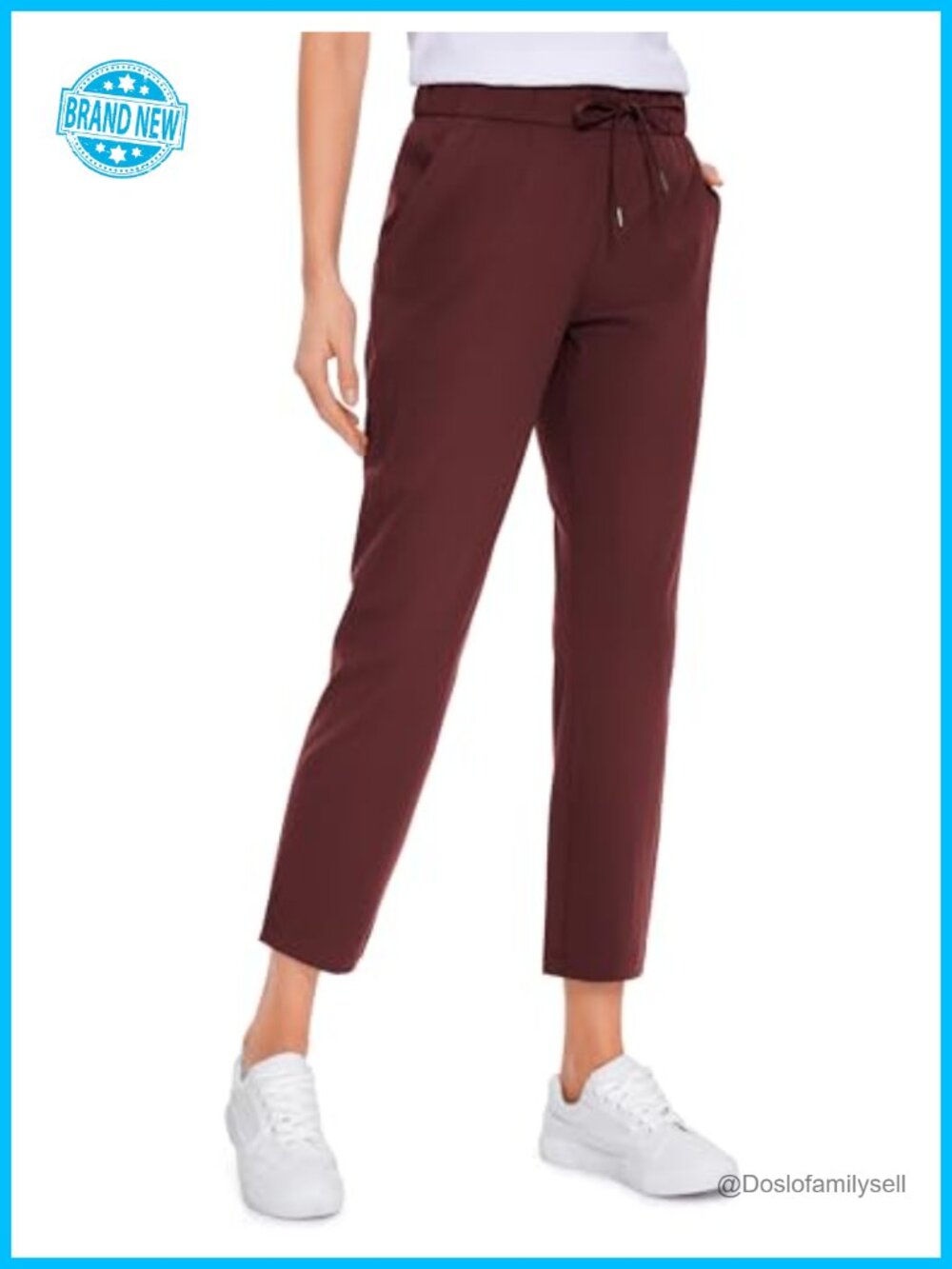 4-Way Stretch Cropped Pants High Rise Slim Fit 69% Polyamide 31% Elastane